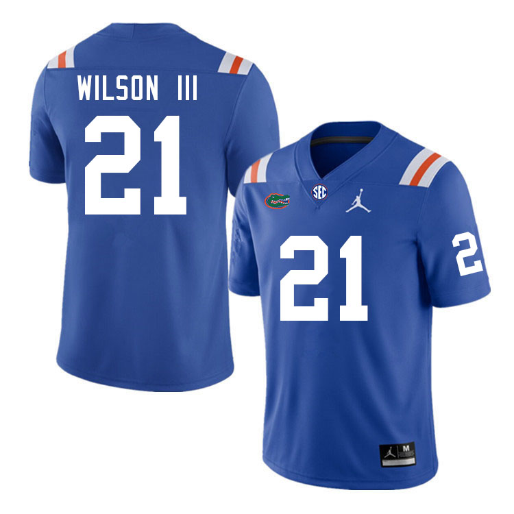 Men #21 Eugene Wilson III Florida Gators College Football Jerseys Stitched Sale-Throwback - Click Image to Close